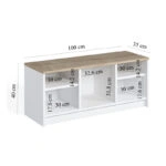 Παπουτσοθήκη London Megapap χρώμα λευκό - sapphire oak 100x35x40εκ.