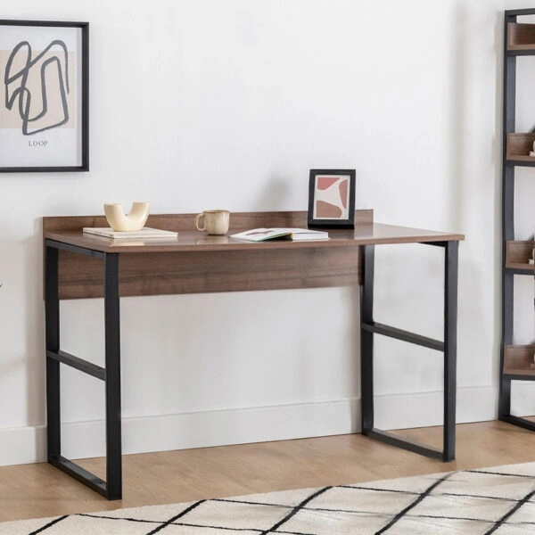 Γραφείο εργασίας Rana Megapap χρώμα καρυδί - μαύρο 120x60x78,8εκ.