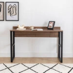 Γραφείο εργασίας Rana Megapap χρώμα καρυδί - μαύρο 120x60x78,8εκ.