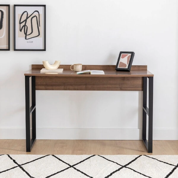 Γραφείο εργασίας Rana Megapap χρώμα καρυδί - μαύρο 120x60x78,8εκ.