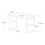 Γραφείο εργασίας Rana Megapap χρώμα καρυδί - μαύρο 120x60x78,8εκ.