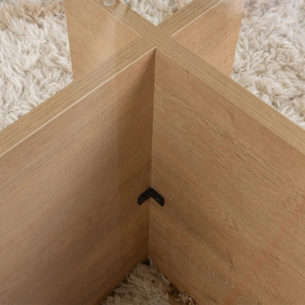 Τραπεζάκι σαλονιού Vetrino Megapap γυάλινο χρώμα honey oak 105x65x40εκ.