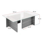 Τραπεζάκι σαλονιού Vetrino Megapap γυάλινο χρώμα honey oak 105x65x40εκ.