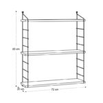 Ραφιέρα τοίχου Armoni Megapap χρώμα sapphire oak - καφέ μέταλλο 72x20x85εκ.
