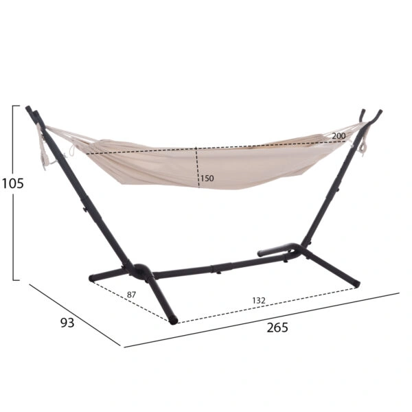 ΑΙΩΡΑ CRAVE HM6304.02 ΑΝΘΡΑΚΙ ΜΕΤΑΛΛΙΚΟΣ ΣΚΕΛΕΤΟΣ--ΜΠΕΖ ΥΦΑΣΜΑ 265x93x105Υεκ