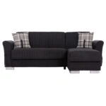 ΓΩΝΙΑΚΟΣ ΚΑΝΑΠΕΣ-ΚΡΕΒΑΤΙ ΜΕ ΑΠΟΘ. ΧΩΡΟ BRONKO HM3291.01 ΑΝΘΡΑΚΙ ΥΦΑΣΜΑ 218x138x77Y