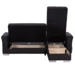 ΓΩΝΙΑΚΟΣ ΚΑΝΑΠΕΣ-ΚΡΕΒΑΤΙ ΜΕ ΑΠΟΘ. ΧΩΡΟ BRONKO HM3291.01 ΑΝΘΡΑΚΙ ΥΦΑΣΜΑ 218x138x77Y