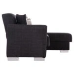 ΓΩΝΙΑΚΟΣ ΚΑΝΑΠΕΣ-ΚΡΕΒΑΤΙ ΜΕ ΑΠΟΘ. ΧΩΡΟ BRONKO HM3291.01 ΑΝΘΡΑΚΙ ΥΦΑΣΜΑ 218x138x77Y