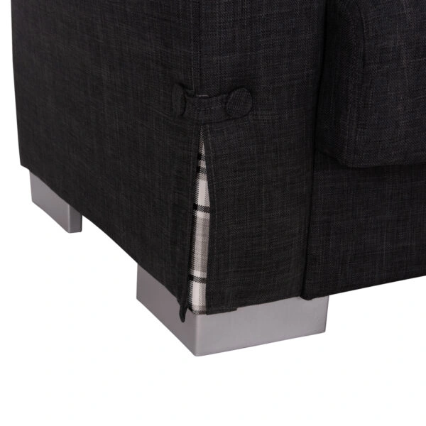 ΓΩΝΙΑΚΟΣ ΚΑΝΑΠΕΣ-ΚΡΕΒΑΤΙ ΜΕ ΑΠΟΘ. ΧΩΡΟ BRONKO HM3291.01 ΑΝΘΡΑΚΙ ΥΦΑΣΜΑ 218x138x77Y