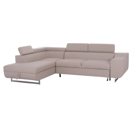 ΓΩΝΙΑΚΟΣ ΚΑΝΑΠΕΣ-ΚΡΕΒΑΤΙ ΜΕ ΑΠΟΘ.ΧΩΡΟ ENCORE HM3301.03L ΜΠΕΖ ΥΦΑΣΜΑ 285x205x90Υεκ.