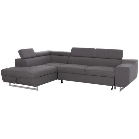 ΓΩΝΙΑΚΟΣ ΚΑΝΑΠΕΣ-ΚΡΕΒΑΤΙ ΜΕ ΑΠΟΘ.ΧΩΡΟ ENCORE HM3301.01L ΓΚΡΙ ΥΦΑΣΜΑ 285x205x90Υεκ.