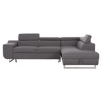 ΓΩΝΙΑΚΟΣ ΚΑΝΑΠΕΣ-ΚΡΕΒΑΤΙ ΜΕ ΑΠΟΘ.ΧΩΡΟ ENCORE HM3301.01R ΓΚΡΙ ΥΦΑΣΜΑ 285x205x90Υεκ.