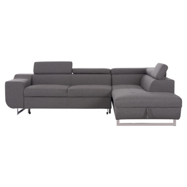 ΓΩΝΙΑΚΟΣ ΚΑΝΑΠΕΣ-ΚΡΕΒΑΤΙ ΜΕ ΑΠΟΘ.ΧΩΡΟ ENCORE HM3301.01R ΓΚΡΙ ΥΦΑΣΜΑ 285x205x90Υεκ.