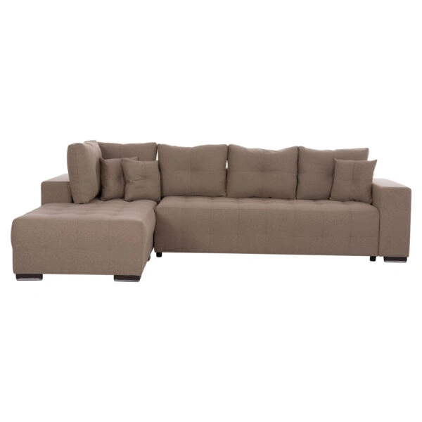 ΓΩΝΙΑΚΟΣ ΚΑΝΑΠΕΣ-ΚΡΕΒΑΤΙ ΜΕ ΑΠΟΘ.ΧΩΡΟ TRENDSTON HM3302.03L ΜΠΕΖ ΥΦΑΣΜΑ 298x177x95Υεκ