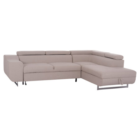 ΓΩΝΙΑΚΟΣ ΚΑΝΑΠΕΣ-ΚΡΕΒΑΤΙ ΜΕ ΑΠΟΘ.ΧΩΡΟ ENCORE HM3301.03R ΜΠΕΖ ΥΦΑΣΜΑ 285x205x90Υεκ.