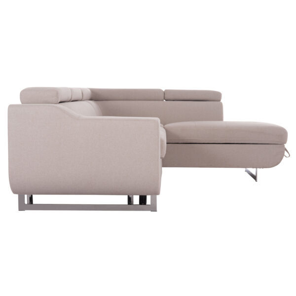 ΓΩΝΙΑΚΟΣ ΚΑΝΑΠΕΣ-ΚΡΕΒΑΤΙ ΜΕ ΑΠΟΘ.ΧΩΡΟ ENCORE HM3301.03R ΜΠΕΖ ΥΦΑΣΜΑ 285x205x90Υεκ.