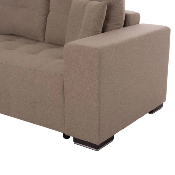 ΓΩΝΙΑΚΟΣ ΚΑΝΑΠΕΣ-ΚΡΕΒΑΤΙ ΜΕ ΑΠΟΘ.ΧΩΡΟ TRENDSTON HM3302.03L ΜΠΕΖ ΥΦΑΣΜΑ 298x177x95Υεκ