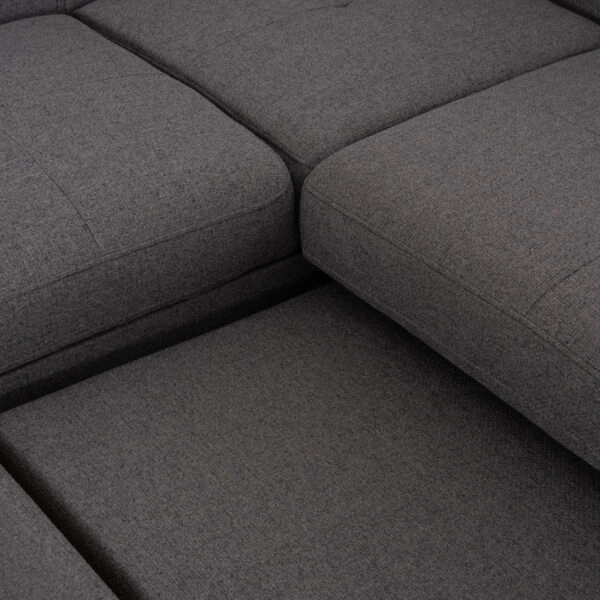 ΓΩΝΙΑΚΟΣ ΚΑΝΑΠΕΣ-ΚΡΕΒΑΤΙ ΜΕ ΑΠΟΘ.ΧΩΡΟ ENCORE HM3301.01L ΓΚΡΙ ΥΦΑΣΜΑ 285x205x90Υεκ.