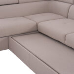 ΓΩΝΙΑΚΟΣ ΚΑΝΑΠΕΣ-ΚΡΕΒΑΤΙ ΜΕ ΑΠΟΘ.ΧΩΡΟ ENCORE HM3301.03L ΜΠΕΖ ΥΦΑΣΜΑ 285x205x90Υεκ.