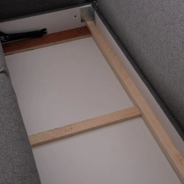 ΓΩΝΙΑΚΟΣ ΚΑΝΑΠΕΣ-ΚΡΕΒΑΤΙ ΜΕ ΑΠΟΘ.ΧΩΡΟ SAFFIRA HM3303.01L ΓΚΡΙ ΥΦΑΣΜΑ 270x195x100Υεκ.