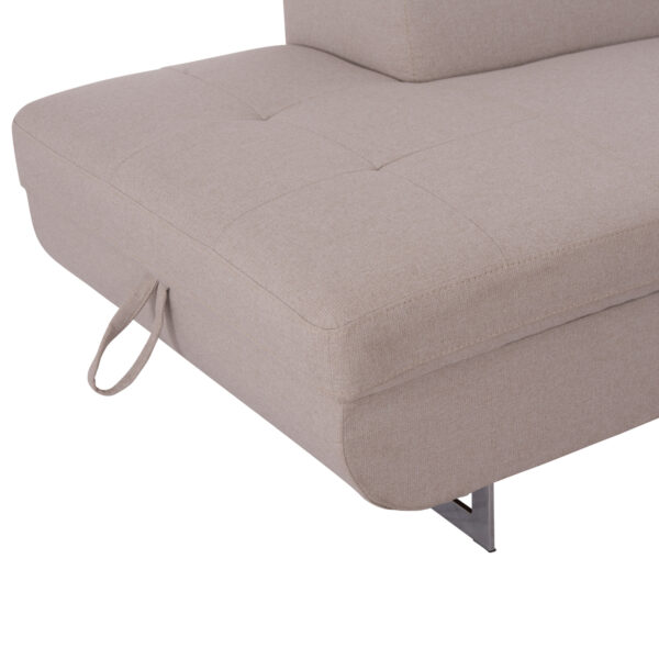 ΓΩΝΙΑΚΟΣ ΚΑΝΑΠΕΣ-ΚΡΕΒΑΤΙ ΜΕ ΑΠΟΘ.ΧΩΡΟ ENCORE HM3301.03L ΜΠΕΖ ΥΦΑΣΜΑ 285x205x90Υεκ.