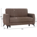 ΚΑΝΑΠΕΣ ΚΡΕΒΑΤΙ ΜΕ ΑΠΟΘ.ΧΩΡΟ ΔΙΘΕΣΙΟΣ NIKKO HM3293.02 ΜΠΕΖ ΥΦΑΣΜΑ 144x75x84Υεκ.