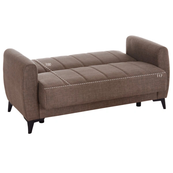 ΚΑΝΑΠΕΣ ΚΡΕΒΑΤΙ ΜΕ ΑΠΟΘ.ΧΩΡΟ ΔΙΘΕΣΙΟΣ NIKKO HM3293.02 ΜΠΕΖ ΥΦΑΣΜΑ 144x75x84Υεκ.