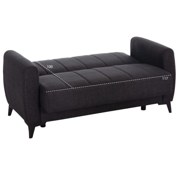 ΚΑΝΑΠΕΣ ΚΡΕΒΑΤΙ ΜΕ ΑΠΟΘ.ΧΩΡΟ ΔΙΘΕΣΙΟΣ NIKKO HM3293.01 ΓΚΡΙ ΥΦΑΣΜΑ 144x75x84Υεκ.