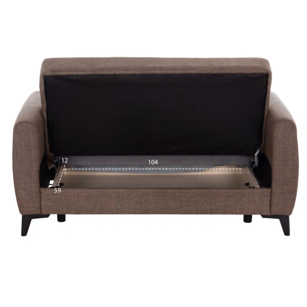 ΚΑΝΑΠΕΣ ΚΡΕΒΑΤΙ ΜΕ ΑΠΟΘ.ΧΩΡΟ ΔΙΘΕΣΙΟΣ NIKKO HM3293.02 ΜΠΕΖ ΥΦΑΣΜΑ 144x75x84Υεκ.