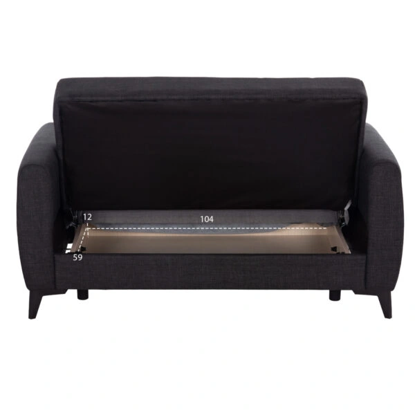 ΚΑΝΑΠΕΣ ΚΡΕΒΑΤΙ ΜΕ ΑΠΟΘ.ΧΩΡΟ ΔΙΘΕΣΙΟΣ NIKKO HM3293.01 ΓΚΡΙ ΥΦΑΣΜΑ 144x75x84Υεκ.