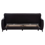 ΚΑΝΑΠΕΣ ΚΡΕΒΑΤΙ ΜΕ ΑΠΟΘ.ΧΩΡΟ TΡΙΘΕΣΙΟΣ NIKKO HM3292.11 ΜΑΥΡΟ PU 207x80x82Υεκ.