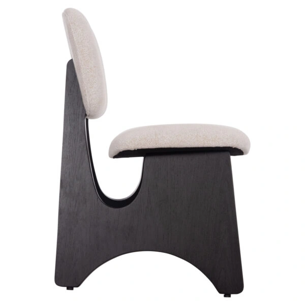 ΚΑΡΕΚΛΑ ΤΡΑΠΕΖΑΡΙΑΣ BELLISI HM18248.02 ΕΚΡΟΥ ΥΦΑΣΜΑ-PLYWOOD ΣΕ ΜΑΥΡΟ 53x56x78Υεκ.