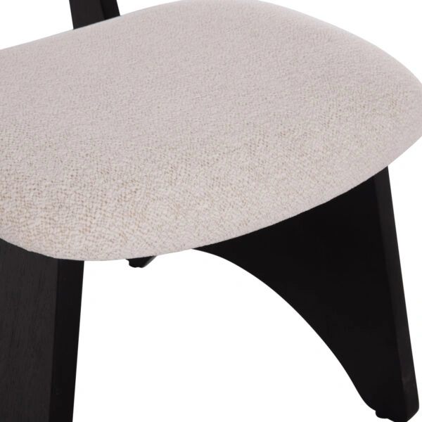 ΚΑΡΕΚΛΑ ΤΡΑΠΕΖΑΡΙΑΣ BELLISI HM18248.02 ΕΚΡΟΥ ΥΦΑΣΜΑ-PLYWOOD ΣΕ ΜΑΥΡΟ 53x56x78Υεκ.