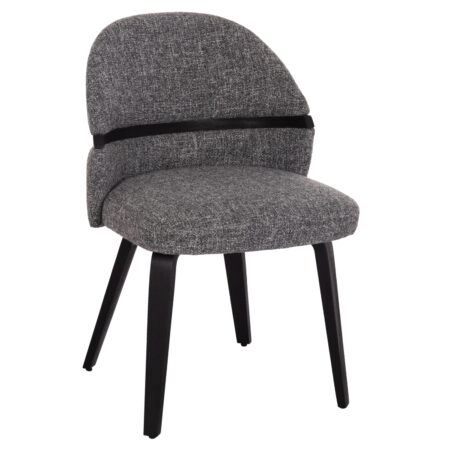 ΚΑΡΕΚΛΑ ΤΡΑΠΕΖΑΡΙΑΣ DEKKER HM18249.02 PLYWOOD ΜΑΥΡΟ--ΥΦΑΣΜΑ ΓΚΡΙ 50x60x80Υεκ.