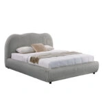 ΚΡΕΒΑΤΙ ΔΙΠΛΟ ΜΕ ΑΠΟΘ.ΧΩΡΟ KALLY HM729.01 ΓΚΡΙ FEAUX FUR ΥΦΑΣΜΑ--ΣΤΡΩΜΑ 160x200εκ