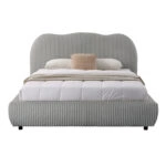 ΚΡΕΒΑΤΙ ΔΙΠΛΟ ΜΕ ΑΠΟΘ.ΧΩΡΟ KALLY HM729.01 ΓΚΡΙ FEAUX FUR ΥΦΑΣΜΑ--ΣΤΡΩΜΑ 160x200εκ