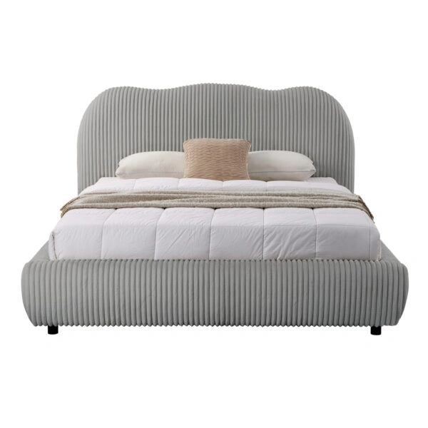 ΚΡΕΒΑΤΙ ΔΙΠΛΟ ΜΕ ΑΠΟΘ.ΧΩΡΟ KALLY HM729.01 ΓΚΡΙ FEAUX FUR ΥΦΑΣΜΑ--ΣΤΡΩΜΑ 160x200εκ