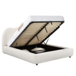 ΚΡΕΒΑΤΙ ΔΙΠΛΟ ΜΕ ΑΠΟΘ.ΧΩΡΟ KALLY HM729.03 ΜΠΕΖ FEAUX FUR ΥΦΑΣΜΑ--ΣΤΡΩΜΑ 160x200εκ