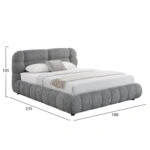ΚΡΕΒΑΤΙ ΔΙΠΛΟ ΜΕ ΑΠΟΘ.ΧΩΡΟ MALFOY HM730.01 ΓΚΡΙ ΜΠΟΥΚΛΕ ΥΦΑΣΜΑ--ΣΤΡΩΜΑ 160x200εκ