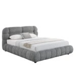 ΚΡΕΒΑΤΙ ΔΙΠΛΟ ΜΕ ΑΠΟΘ.ΧΩΡΟ MALFOY HM730.01 ΓΚΡΙ ΜΠΟΥΚΛΕ ΥΦΑΣΜΑ--ΣΤΡΩΜΑ 160x200εκ