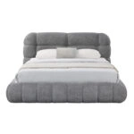 ΚΡΕΒΑΤΙ ΔΙΠΛΟ ΜΕ ΑΠΟΘ.ΧΩΡΟ MALFOY HM730.01 ΓΚΡΙ ΜΠΟΥΚΛΕ ΥΦΑΣΜΑ--ΣΤΡΩΜΑ 160x200εκ