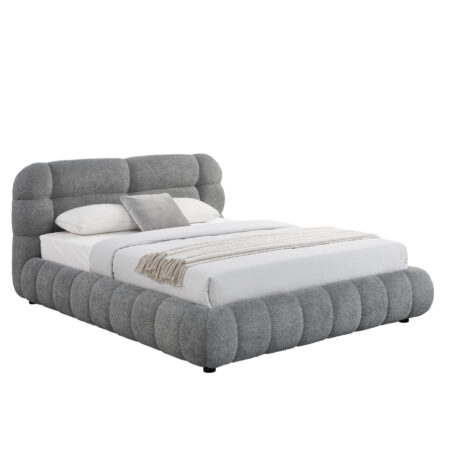 ΚΡΕΒΑΤΙ ΔΙΠΛΟ ΜΕ ΑΠΟΘ.ΧΩΡΟ BUBBLE HM730.01 ΓΚΡΙ ΜΠΟΥΚΛΕ ΥΦΑΣΜΑ--ΣΤΡΩΜΑ 160x200εκ