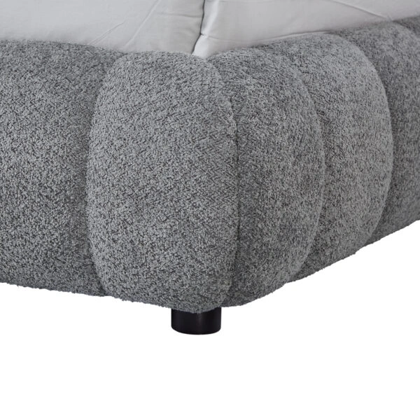 ΚΡΕΒΑΤΙ ΔΙΠΛΟ ΜΕ ΑΠΟΘ.ΧΩΡΟ MALFOY HM730.01 ΓΚΡΙ ΜΠΟΥΚΛΕ ΥΦΑΣΜΑ--ΣΤΡΩΜΑ 160x200εκ