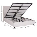 ΚΡEΒΑΤΙ ΜΕ ΑΠΟΘΗΚΕΥΤΙΚΟ ΧΩΡΟ DREAMLET HM716.03 ΛΕΥΚΟ ΜΠΟΥΚΛΕ- ΓΙΑ ΣΤΡΩΜΑ 160x200εκ.