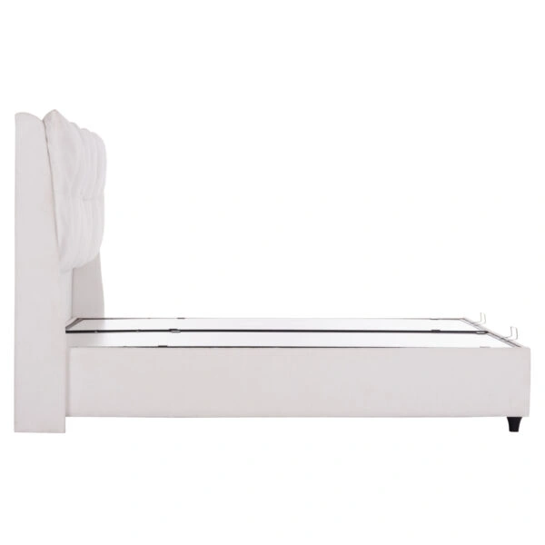 ΚΡEΒΑΤΙ ΜΕ ΑΠΟΘΗΚΕΥΤΙΚΟ ΧΩΡΟ DREAMLET HM716.03 ΛΕΥΚΟ ΜΠΟΥΚΛΕ- ΓΙΑ ΣΤΡΩΜΑ 160x200εκ.