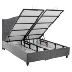 ΚΡΕΒΑΤΙ ΜΕ ΣΤΡΩΜΑ ΔΙΠΛΟ MALENA HM21164 ΓΚΡΙ ΒΕΛΟΥΔΟ & ΑΠΟΘ.ΧΩΡΟΣ-ΓΙΑ 160x200εκ.