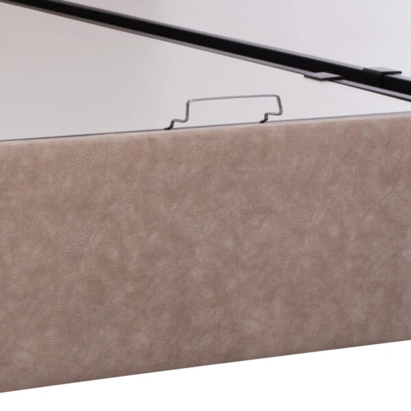 ΚΡΕΒΑΤΙ ΜΕ ΣΤΡΩΜΑ ΔΙΠΛΟ DOLORES HM21165 ΜΠΕΖ ΥΦΑΣΜΑ & ΑΠΟΘ.ΧΩΡΟΣ-ΓΙΑ 160x200εκ.