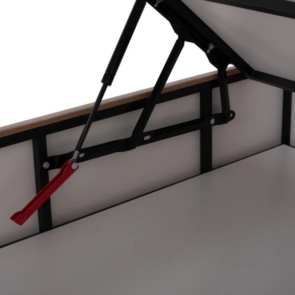 ΚΡΕΒΑΤΙ ΜΕ ΣΤΡΩΜΑ ΔΙΠΛΟ DOLORES HM21165 ΜΠΕΖ ΥΦΑΣΜΑ & ΑΠΟΘ.ΧΩΡΟΣ-ΓΙΑ 160x200εκ.