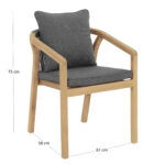 ΠΟΛΥΘΡΟΝΑ CONTREL HM6244.02 ΞΥΛΟ ΑΚΑΚΙΑΣ ΦΥΣΙΚΟ-ΣΧΟΙΝΙ & ΜΑΞΙΛΑΡΙΑ ΓΚΡΙ 61x58x75Υεκ.