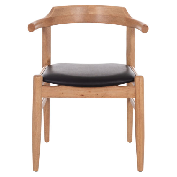 ΠΟΛΥΘΡΟΝΑ CERSEI HM9946.01 RUBBERWOOD ΣΕ LIGHT OAK & PU ΣΕ ΜΑΥΡΟ 57x53x72Υεκ